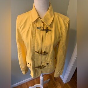 Lauren Jeans Company Yellow Fireman linen/cotton Jacket w/brass Hardware, size M